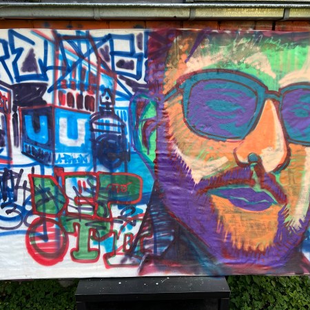 2.40x1.50m streetart graffiti canvas of Berlin (Kreuzberg) by legendary artist Alfons Scholing